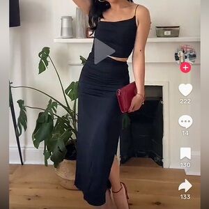 ZARA | Black Asymmetrical Strap dress